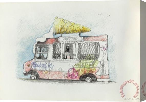 Banksy Ice Cream Van, 2009 Stretched Canvas Painting / Canvas Art
