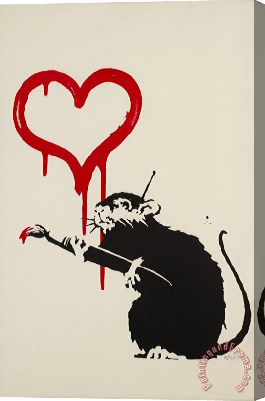 Banksy Love Rat, 2004 Stretched Canvas Painting / Canvas Art