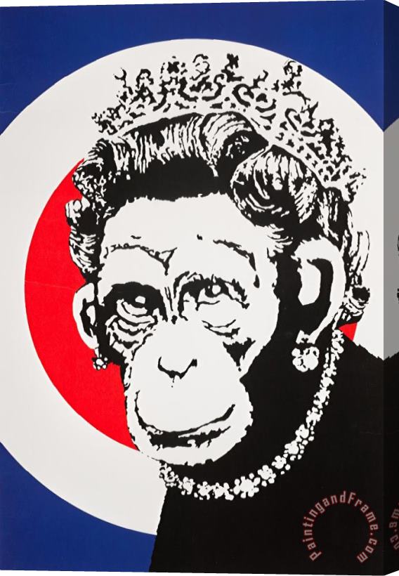 Banksy Monkey Queen, 2003 Stretched Canvas Print / Canvas Art