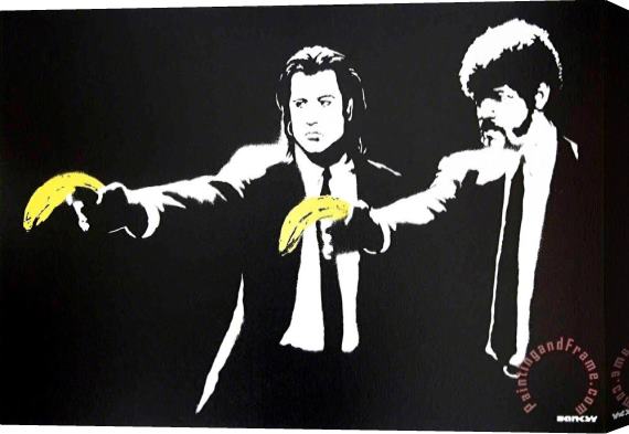 Banksy Pulp Fiction, 2004 Stretched Canvas Print / Canvas Art