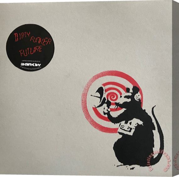 Banksy Radar Rat (dirty Funker Lp), 2008 Stretched Canvas Painting / Canvas Art