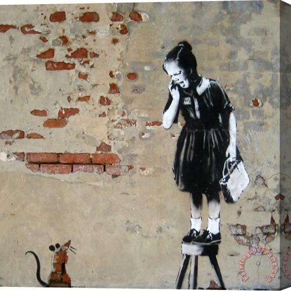 Banksy Ratgirl Stretched Canvas Painting / Canvas Art