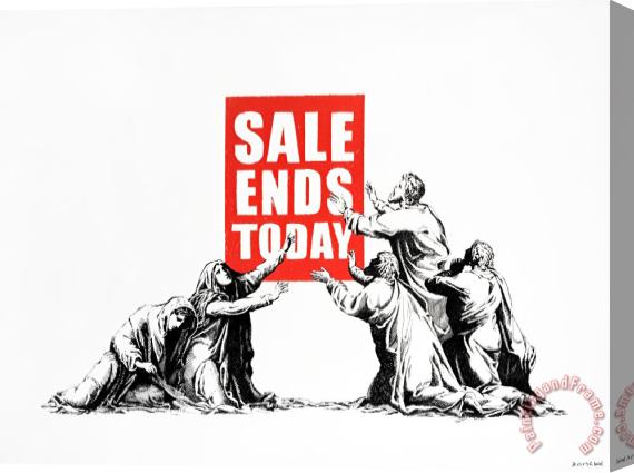 Banksy Sale Ends, 2017 Stretched Canvas Painting / Canvas Art