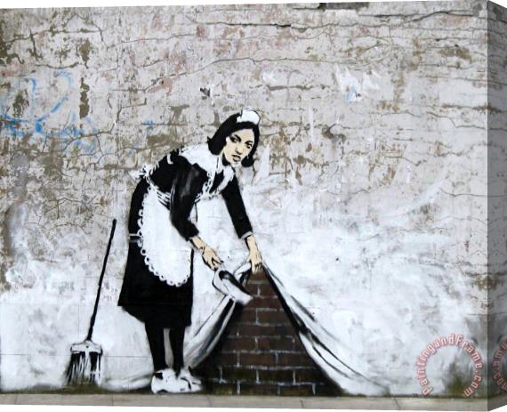 Banksy Sweep It Maid Stretched Canvas Painting / Canvas Art