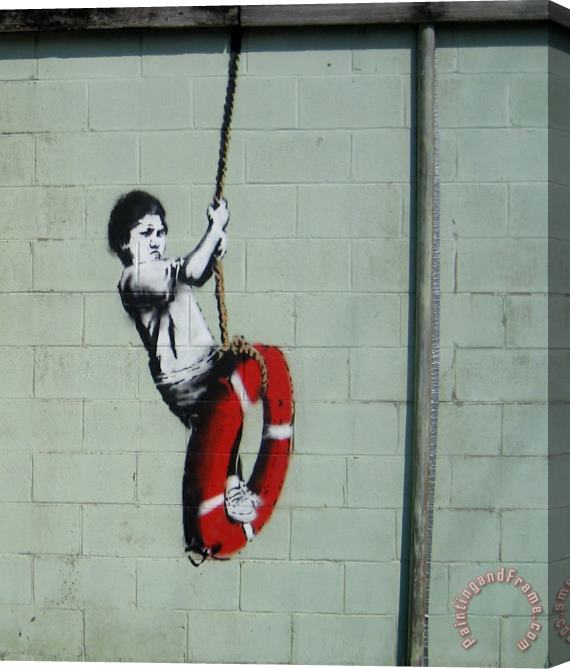 Banksy Swinger in New Orleans Stretched Canvas Print / Canvas Art