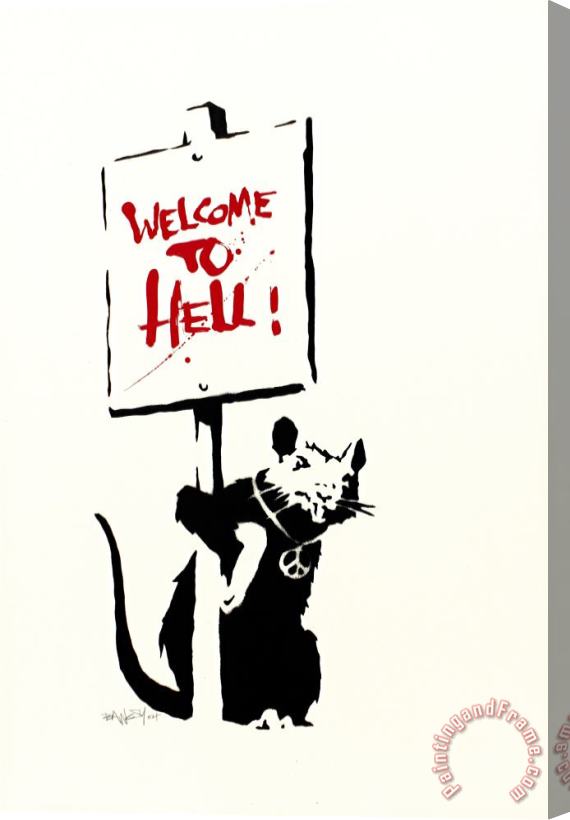 Banksy Welcome to Hell, 2004 Stretched Canvas Painting / Canvas Art