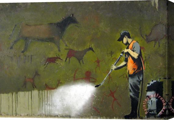 Banksy Whitewash Stretched Canvas Print / Canvas Art