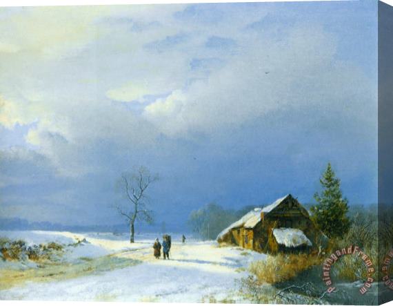 Barend Cornelis Koekkoek Winter in Het Gool Stretched Canvas Print / Canvas Art