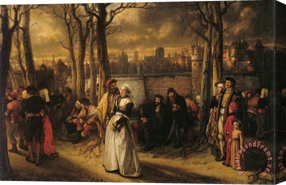 Baron Jan August Hendrik Leys Walk Out by The Walls Stretched Canvas Print / Canvas Art