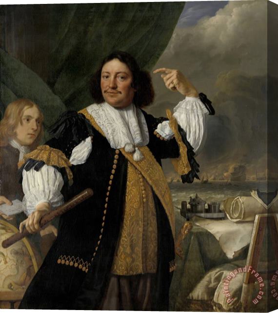 Bartholomeus Van Der Helst Portrait of Aert Van Nes (1626 1693), Vice Admiral Stretched Canvas Print / Canvas Art