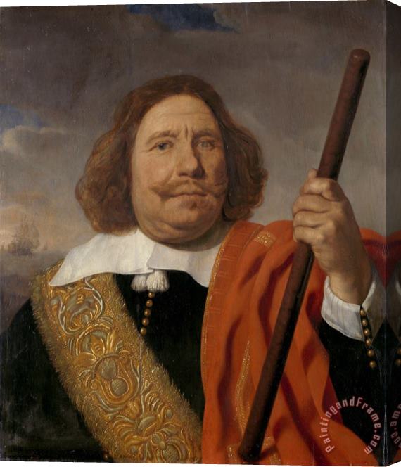 Bartholomeus Van Der Helst Portrait of Egbert Meeuwsz Cortenaer, Lieutenant Admiral of The Meuse Stretched Canvas Painting / Canvas Art