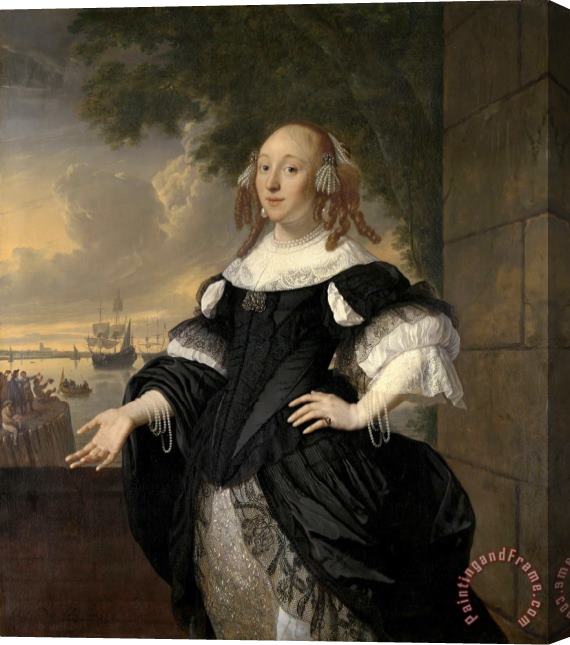 Bartholomeus Van Der Helst Portrait of Geertruida Den Dubbelde, Wife of Aert Van Nes Stretched Canvas Print / Canvas Art