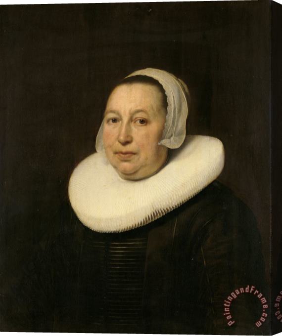 Bartholomeus Van Der Helst Portrait of Maria Pietersdr De Leest, Wife of Samuel Van Lansbergen Stretched Canvas Print / Canvas Art