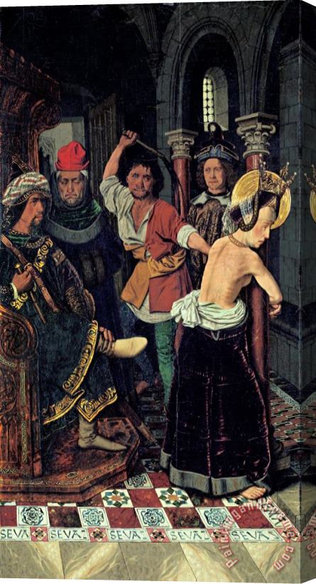 Bartolome Bermejo The Flagellation of St Engracia Stretched Canvas Painting / Canvas Art