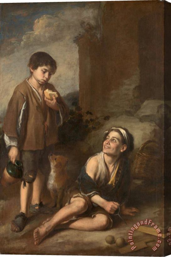 Bartolome Esteban Murillo Two Peasant Boys Stretched Canvas Painting / Canvas Art