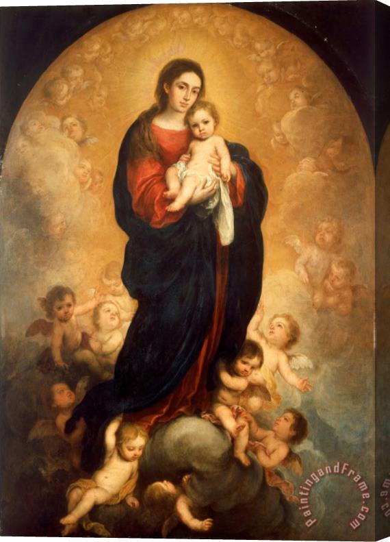 Bartolome Esteban Murillo Virgin And Child in Glory Stretched Canvas Painting / Canvas Art
