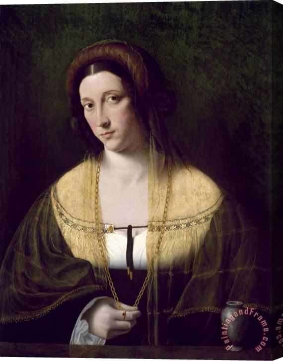 Bartolomeo Veneto Portrait of a Lady Stretched Canvas Painting / Canvas Art
