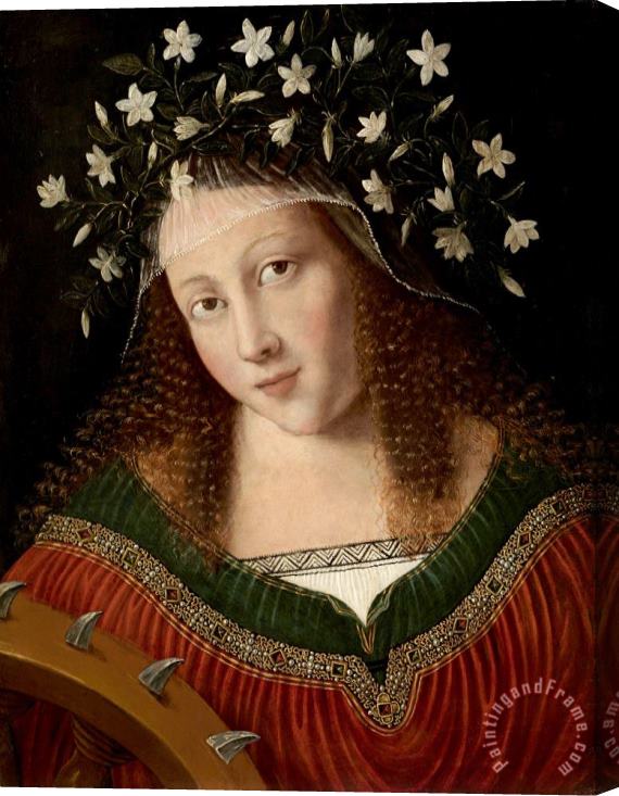 Bartolomeo Veneto St Catherine Crowned Stretched Canvas Print / Canvas Art