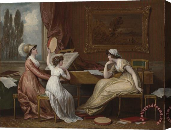 Benjamin West Three Ladies Making Music Stretched Canvas Print / Canvas Art