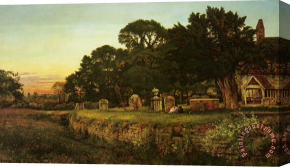 Benjamin Williams Leader In a Country Churchyard Stretched Canvas Painting / Canvas Art