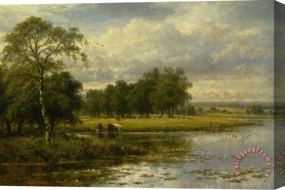 Benjamin Williams Leader Summer Time on The Thames Stretched Canvas Print / Canvas Art