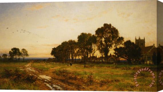 Benjamin Williams Leader The Close of Day Worvestershire Meadows Stretched Canvas Print / Canvas Art