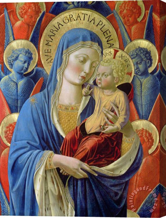 Benozzo di Lese di Sandro Gozzoli  Virgin and Child with Angels Stretched Canvas Print / Canvas Art