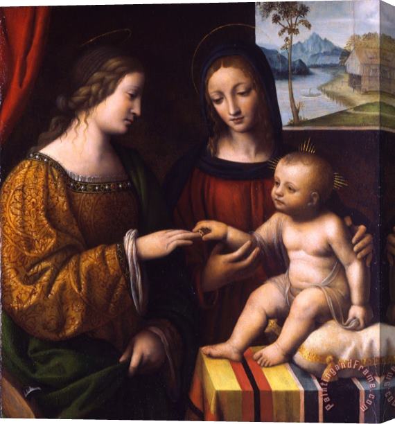 Bernardino Luini The Mystical Marriage of Saint Catherine Stretched Canvas Painting / Canvas Art