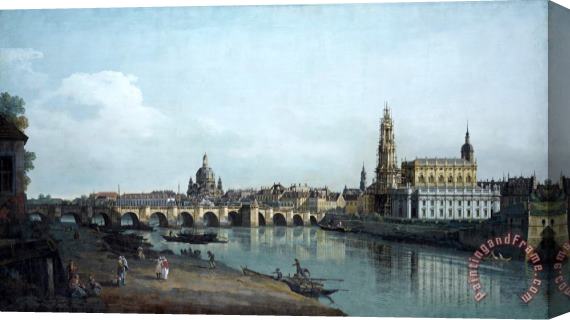 Bernardo Bellotto Dresden Seen From The Right Bank of The Elbe, Beneath The Augusts Bridge Stretched Canvas Painting / Canvas Art