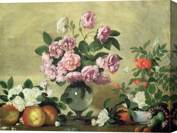 Bernardo Strozzi Flowers And Fruit Stretched Canvas Print / Canvas Art