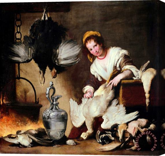 Bernardo Strozzi The Cook Stretched Canvas Painting / Canvas Art