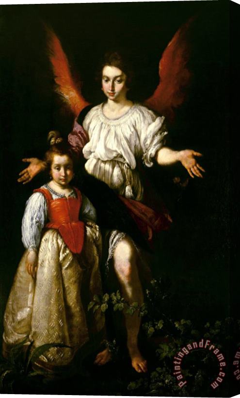 Bernardo Strozzi The Guardian Angel Stretched Canvas Painting / Canvas Art