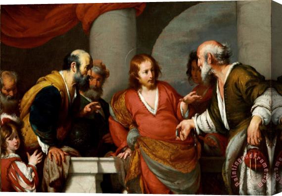 Bernardo Strozzi The Tribute Money Stretched Canvas Painting / Canvas Art