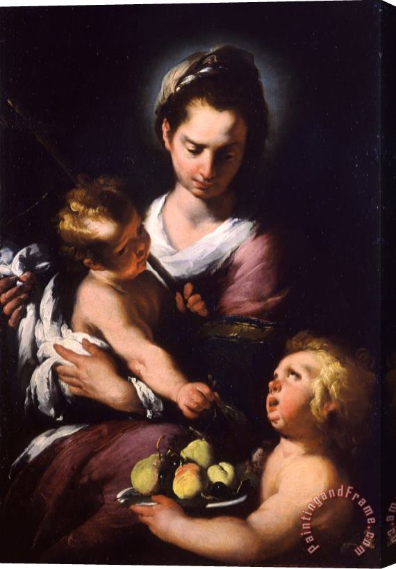 Bernardo Strozzi The Virgin And Child with The Infant Saint John Stretched Canvas Painting / Canvas Art