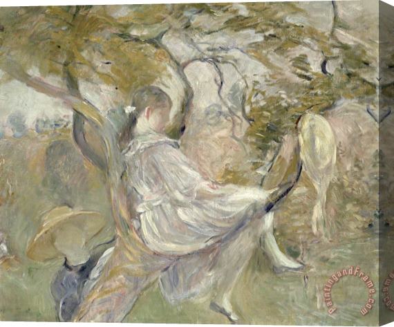 Berthe Morisot In the Apple Tree Stretched Canvas Painting / Canvas Art
