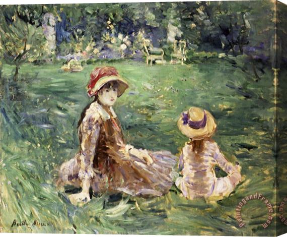 Berthe Morisot In The Garden at Maurecourt Stretched Canvas Print / Canvas Art