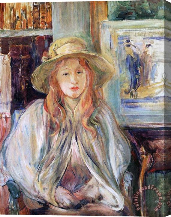 Berthe Morisot Julie Manet With A Straw Hat Stretched Canvas Painting / Canvas Art