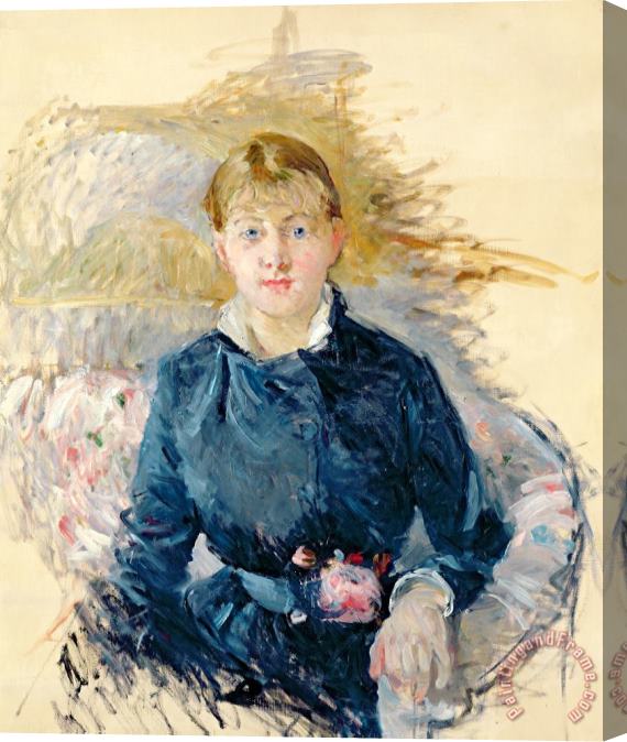 Berthe Morisot Portrait Of Louise Riesener Stretched Canvas Print / Canvas Art