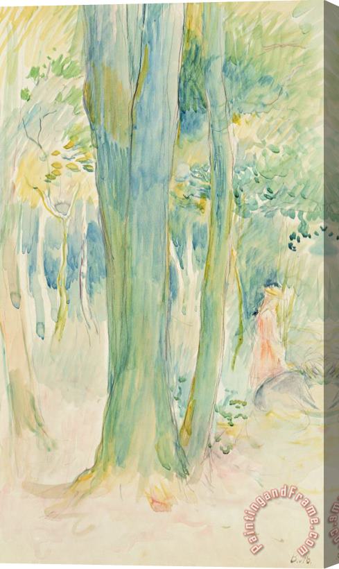 Berthe Morisot Under The Trees In The Wood Stretched Canvas Painting / Canvas Art