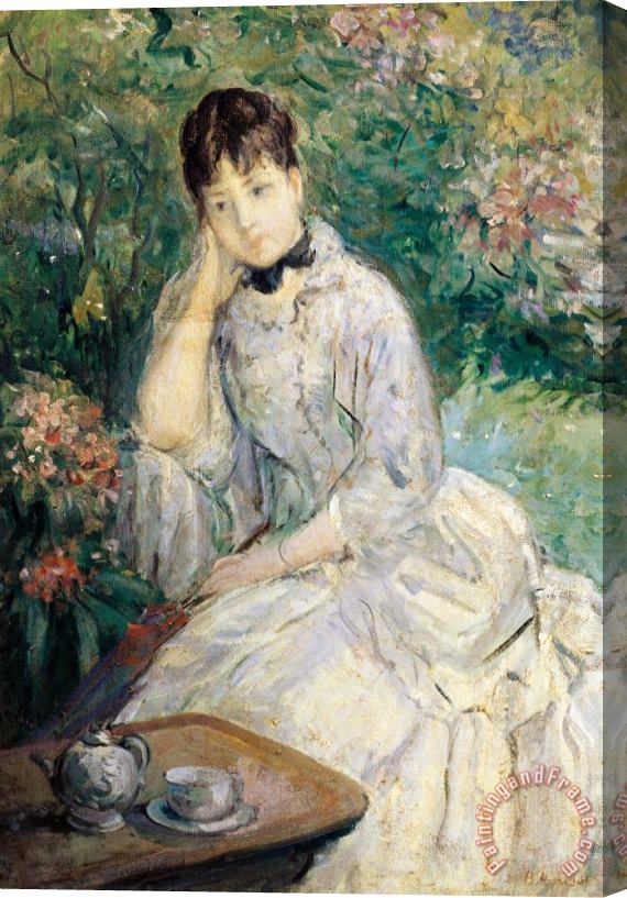 Berthe Morisot Young Woman Seated On A Sofa Stretched Canvas Painting / Canvas Art
