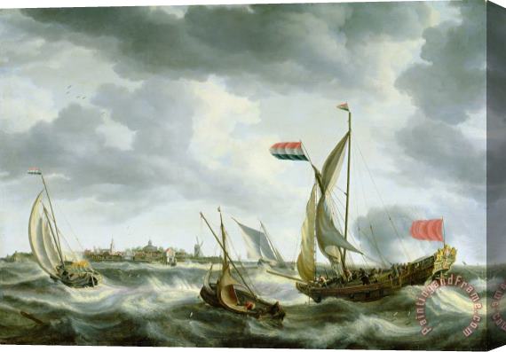 Bonaventura Peeters Ships at Sea Stretched Canvas Print / Canvas Art