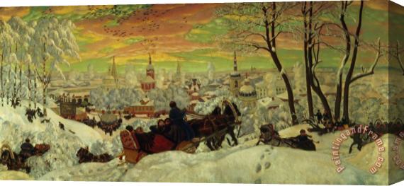 Boris Mihajlovic Kustodiev Arriving for the Holidays Stretched Canvas Print / Canvas Art