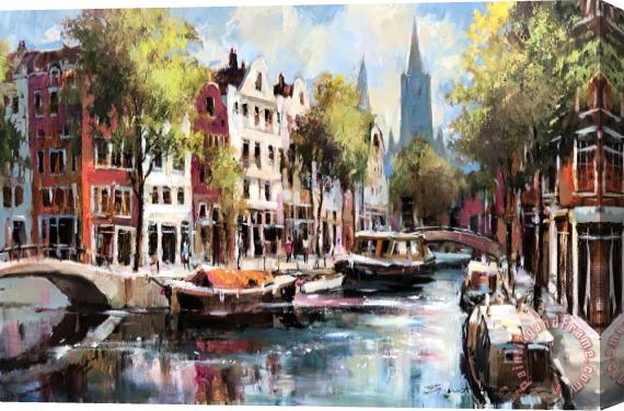 Brent Heighton Along The Canal Stretched Canvas Print / Canvas Art