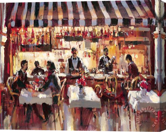 brent heighton Patio Dining Stretched Canvas Painting / Canvas Art