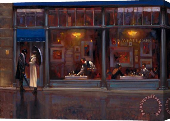 brent lynch Fifth Avenue Cafe I Stretched Canvas Painting / Canvas Art