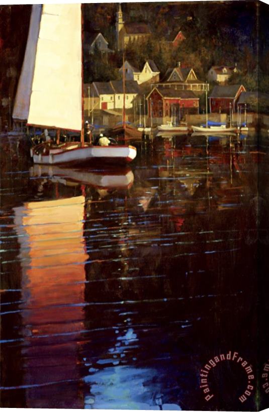 brent lynch New England Sunset Sail Stretched Canvas Painting / Canvas Art