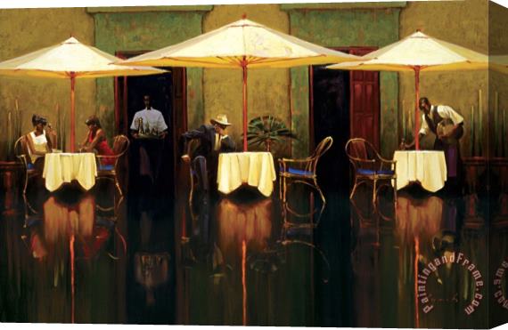 brent lynch Spanish Cafe Stretched Canvas Print / Canvas Art