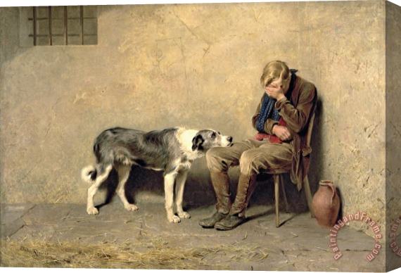 Briton Riviere Fidelity Stretched Canvas Painting / Canvas Art