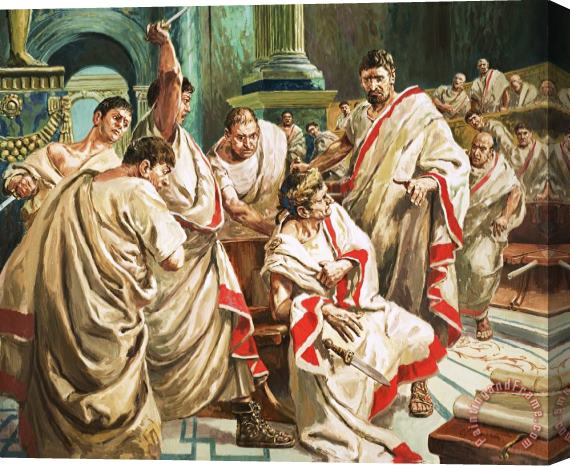 C L Doughty The death of Julius Caesar Stretched Canvas Print / Canvas Art