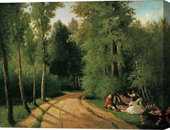 Camille Pissarro A Picnic at Montmorency Stretched Canvas Print / Canvas Art